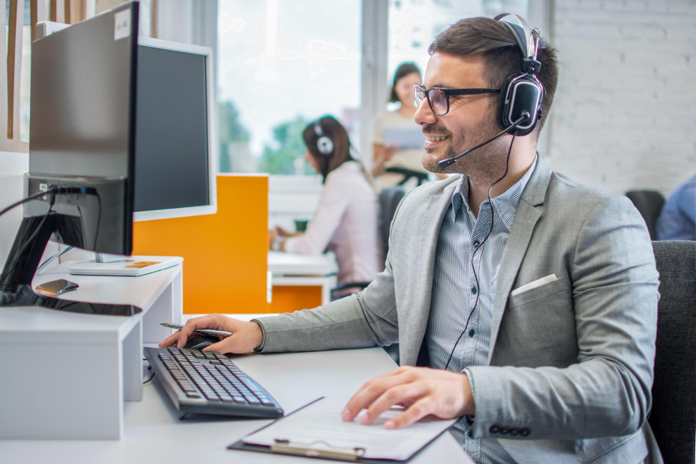 A man delivering professional Telemarketing in Surrey.