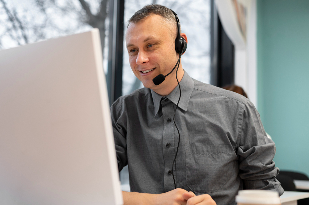Man providing professional telemarketing in Sussex.